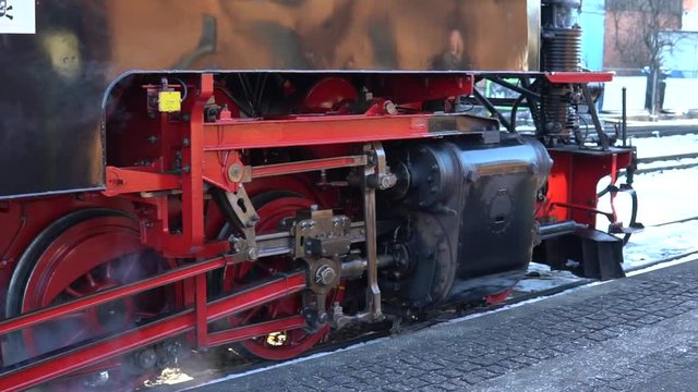 Triebwerk einer Dampf Eisenbahn im Harz