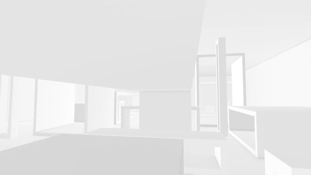 Futuristic interior white flight inside