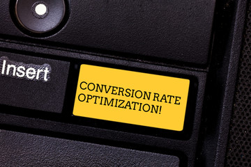 Word writing text Conversion Rate Optimization. Business concept for increasing the percentage of...
