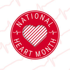 National heart month concept in flat style