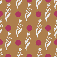 white flower with pink dots on a light gray color