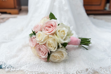 Rose bouquet for the bride at a wedding
