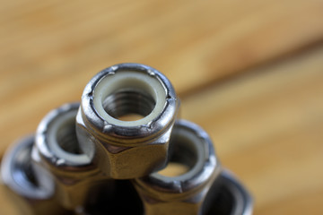 Lock nuts close up