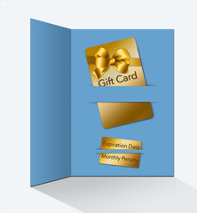 Gift cards come with terms and conditions and that is the theme of this image. A gift card is seen next to a smaller card that notes some of the fees and deadlines for using the card.