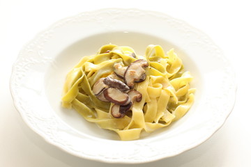 Mushroom and cheese fettucine