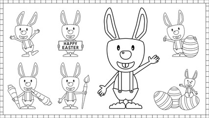 Easter Vector Set - Coloring Book