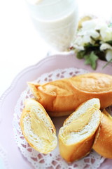 Peanut butter bun for Japaese school food image