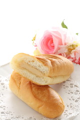 Obraz na płótnie Canvas Peanut butter bun for Japaese school food image