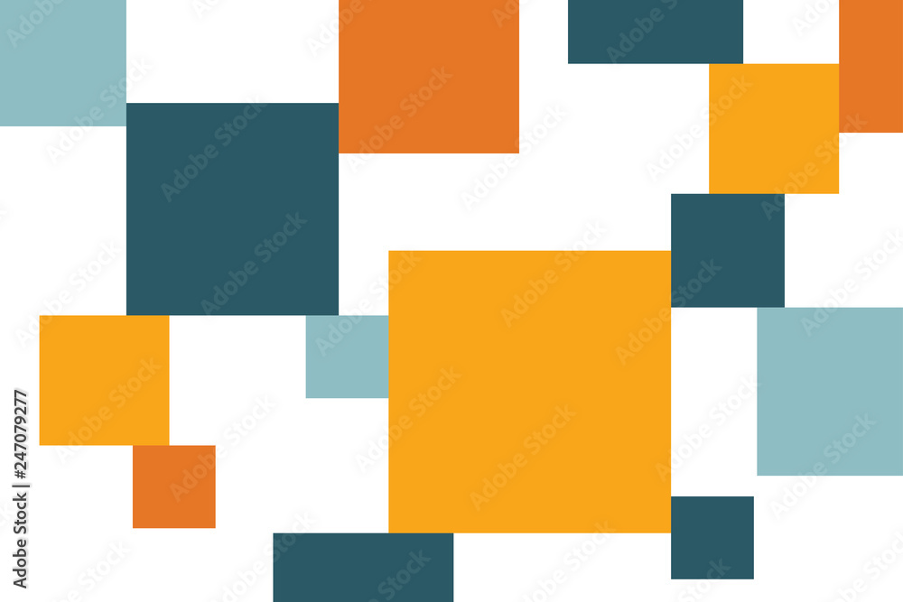 Wall mural abstract background pattern made with square shapes in bold, bright colors. modern, simple vector ar
