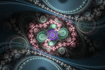 Geometric fractal shape can illustrate daydreaming imagination psychedelic space dreams magic explosion frequency patterns radiation concepts.