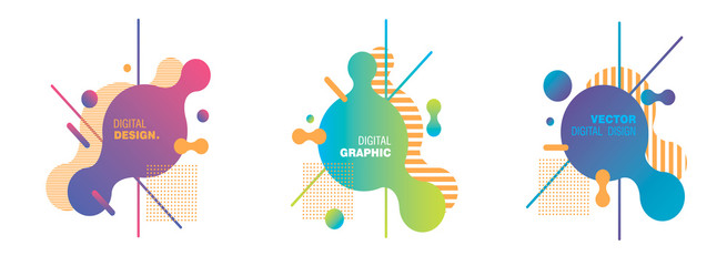 Colored icons. Design element. Abstract form composition.