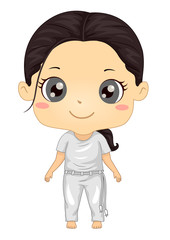 Kid Girl Capoiera Illustration