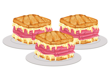 American Food Reuben Sandwich Illustration