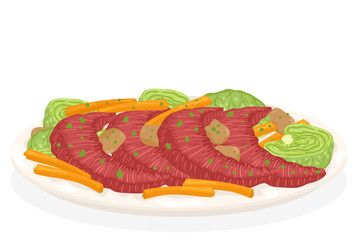 St Patrick Beef Cabbage Carrots Illustration