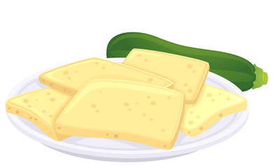 Vegan Cheese Zucchini Illustration