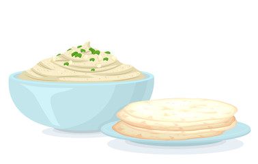 Vegan Hummus Illustration