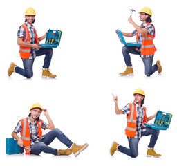 Industrial worker isolated on white 