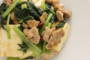 Chinese food, tofu and pork stir fried