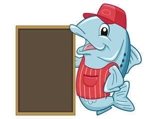 Fish Board Vendor Illustration