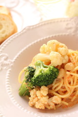 Japanese Mentaiko fish roe and Cauliflower pasta