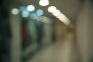 Blurred view of modern shopping mall interior