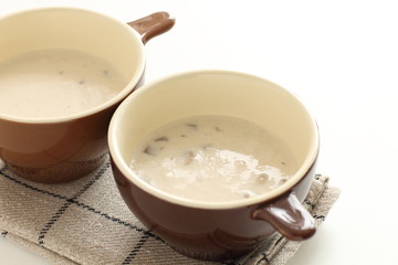 Homemade mushroom cream soup