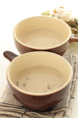 Homemade mushroom cream soup