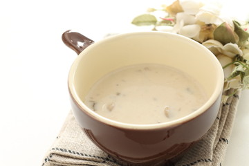Homemade mushroom cream soup