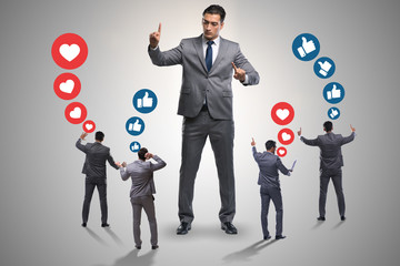 Concept of social networks with businessmen