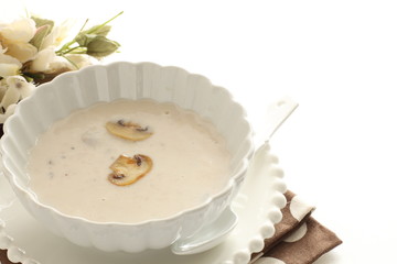 Homemade mushroom cream soup