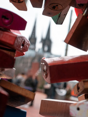 Love locks at Hohenzollern bridge in Cologne, Germany