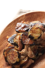 Chinese food, eggplant and pork stir fried