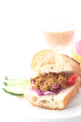 Homemade Keema curry sandwich