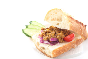 Homemade Keema curry sandwich