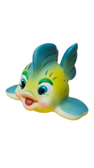 toy rubber yellow blue fish