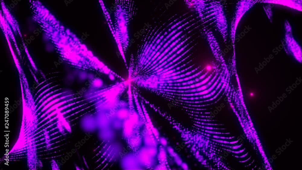 Poster glow and particles, beautiful wavy surface, spiral effect, 3d rendering background, computer renderi