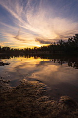 Obraz premium Sunset on the murray river in Echuca, Australia