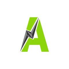 letter A with 3D storm logo