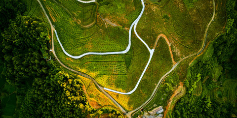 Aerial photography of China's country road
