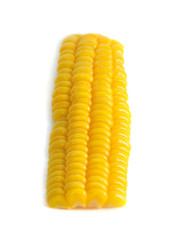 Cooked corn on white background