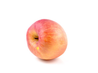 Apples with heart-shaped in white background, Fruits help nourish the heart.