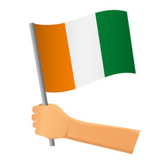 cote d'ivoire - Ivory Coast flag in hand