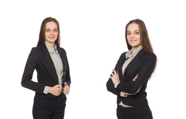 Woman in business concept isolated on white