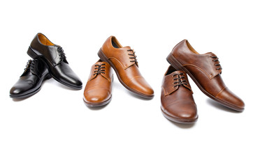 Selection of shoes isolated on white background