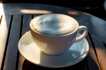 Coffee of cup in the morning time