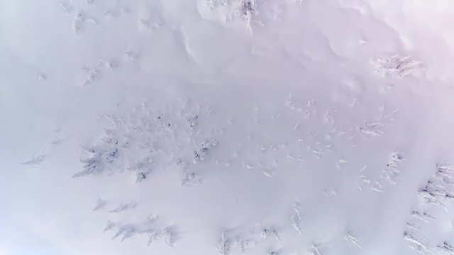 Pristine Untouched Powder Snow Field Overhead Aerial Background Floating Slow