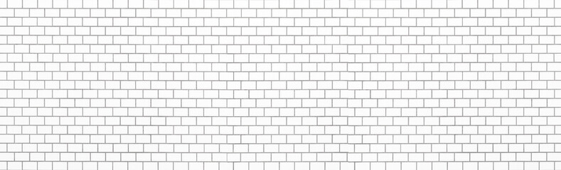 Naklejka premium Panorama of white brick wall background seamless