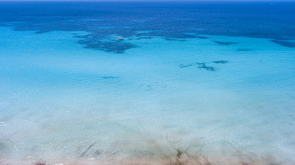 Sa Rapita, Mallorca Spain. Amazing drone aerial landscape of the port
