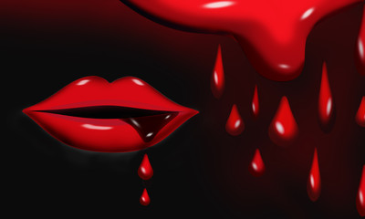 The lips have a charming red background.