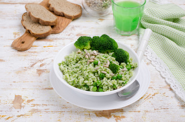Traditional rice with green sauce